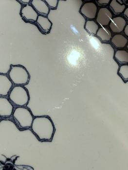 34cm Rechteckige Platte - Burleigh Ink Blue Pollen - 2. Wahl