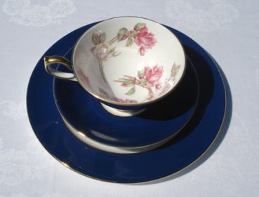Preview: Aynsley Athens Tasse und Untertasse - Elizabeth Rose - Blue - 2. Wahl