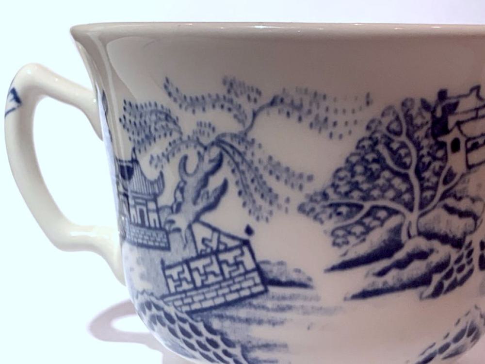 Teetasse und Untertasse - Burleigh Blue Willow - 2.Wahl