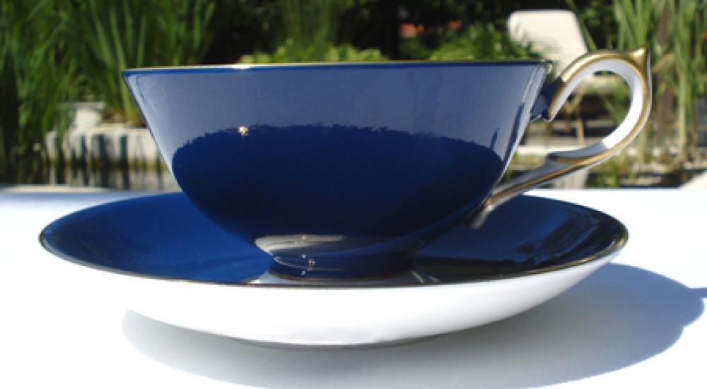 Aynsley Athens Tasse und Untertasse - Elizabeth Rose - Blue - 2. Wahl