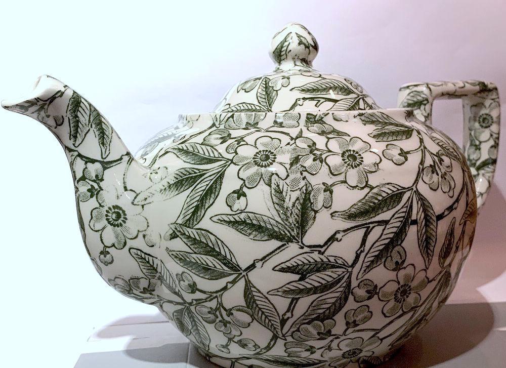 Große Teekanne - Burleigh Green Prunus - 2. Wahl